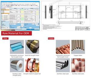Échangeur de chaleur à surface tubulaire en cuivre industriel YKF, <span class=keywords><strong>radiateur</strong></span> à tubes à ailettes avec ailettes en aluminium hydrophiles - Product Image 4