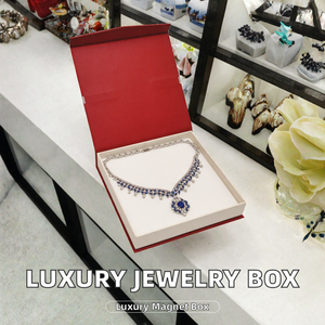 Luxury Red Magnetic <b>Jewelry</b> <b>Box</b>, Inner White Foam Insert <b>for</b> <b>Necklace</b> Display, Premium Gift Packaging <b>for</b> <b>Jewelry</b> Set - Product Image 2