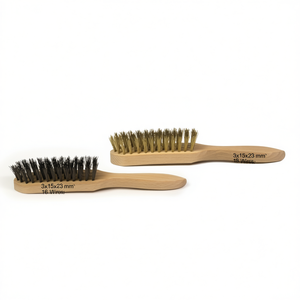 TTAKE แปรงขัดมือ ด้ามไม้ ขนแปรงเหล็ก 3x15x23 มม- 16 ลวด เครื่องมือขัด - Product Image 2