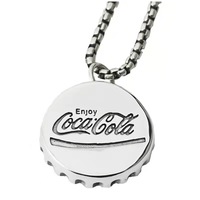 Collier chaîne à maillons léger et luxueux en acier inoxydable CJH, design bouchon de bouteille de cola, style hip-hop, tendance
