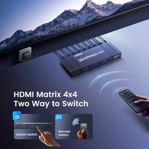 Syong đúng 4x4 <span class=keywords><strong>HDMI</strong></span> Ma Trận chuyển đổi 4K 30Hz, 4 trong 4 out <span class=keywords><strong>HDMI</strong></span> chuyển đổi với từ xa hỗ trợ HDR 3D <span class=keywords><strong>HDMI</strong></span> 1.4 HDCP 1.4 downscale 1080P - Product Image 5