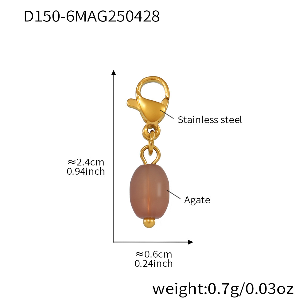 D150-6-pendentif agate dorée 5pcs