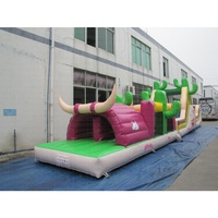 Parcours d'obstacles gonflable en PVC mexicain ISPORT avec souffleur pour usage commercial en extérieur