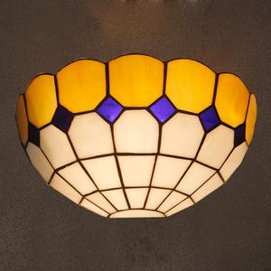 Lampe murale demi-éclairante LED 2700K en verre Tiffany brun fait main avec feuille de cuivre, style européen, pour salon, application vintage moderne - Product Image 4