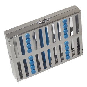 Boîte de stérilisation pour instruments chirurgicaux dentaires, gestion des pièces à main à grande vitesse, boîte de rangement pour outils de 10 pièces en acier - Product Image 1