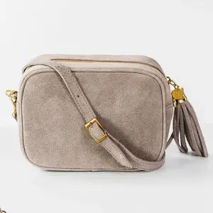 Custom Tassel Crossbody Bags Zipper Shoulder Camera Purse Suede Leather Womens Messenger Bags