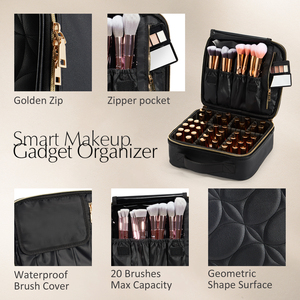 Travel Makeup <b>Bag</b> Portable Cosmetic <b>Bag</b> Makeup Artist <b>Bag</b> Leather Toiletry <b>Bags</b> <b>Make</b> <b>up</b> Brush Holder Storage - Product Image 4