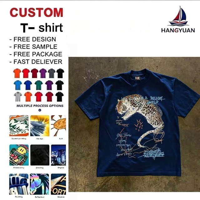 Men Leopard Graphic T Shirt Vintage Handwriting Neck Oversized Fit Niche Design Fashion Casual Streetwear Cotton Tees Wholesale