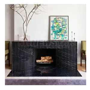 minimalistic design of white marble fireplace fireplace decoration fluted stone fireplace mantel
