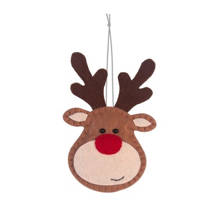 Feutre fait main ensemble d'ornement de noël bonhomme de neige renne lutin 6 pouces noël ornements suspendus pendentif - Product Image 5