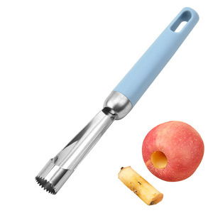Stainless Steel Fruit Corer Apple Core Remover Handheld Blue Green Handle 1 Piece For Kitchen Use - Product Image 1