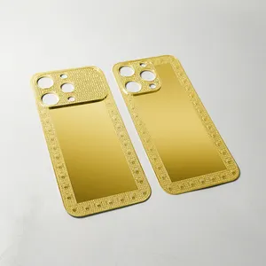 Logement conception de fond de panier personnalisée conception de caméra complète multi-couleur Zircon couverture arrière sous vide de galvanoplastie personnalisée pour iPhone