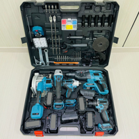 Perceuse sans fil industrielle 5-en-1 48V personnalisable avec moteur sans balais, kit combiné en acier, vitesse variable, boîte OEM pour réparation DIY