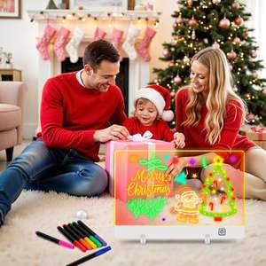 Светодиодная доска для рисования и скетчинга, детская игрушка, 3D-доска для рисования с перезаряжаемой подсветкой и поверхностью, устойчивой к царапинам - Product Image 4