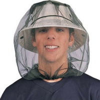 Amante al aire libre Seguridad Mosquito Head Mesh Nets Fly Bug Screen Net para cara Cuello Noseeeums Bolsa de transporte para la mayoría de los tamaños Sombreros Gorras