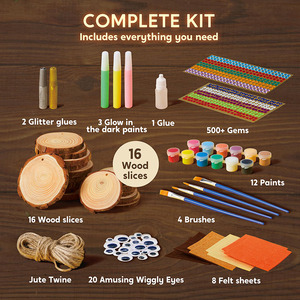 Kit di Pittura su Legno 16 Pezzi, Set Artistico Luminoso al Buio per Bambini dai 14 Anni, Materiali Artistici con Fogli di Feltro, Regalo di Compleanno - Product Image 2