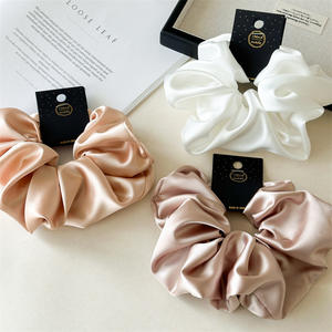 Luxury Extra Large 18CM Satin Silk <strong>Scrunchie</strong> Woman's Solid Color Ponytail Holder <strong>Hair</strong> Accessories Woman's <strong>Hair</strong> Ties - Product Image 3