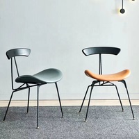 Chaise de dossier décontractée design nordique chaise en cuir de style industriel rétro fer art lumière luxe fourmi chaise de salle à manger