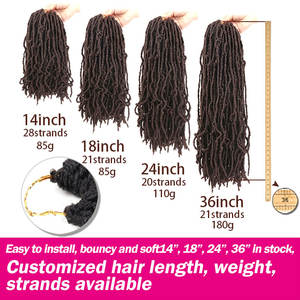 Julianna Locs 1B/27 Bleues Colorées 613 Dreadlocks Faux Locs en Gros 18 30 18" 14 Crochet 24 Locs Cheveux 36 Pouces - Product Image 3