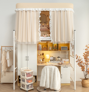 Tende <span class=keywords><strong>per</strong></span> <span class=keywords><strong>letto</strong></span> studentesco oscuranti resistenti, zanzariera a <span class=keywords><strong>baldacchino</strong></span> a doppia guida a U <span class=keywords><strong>per</strong></span> <span class=keywords><strong>letto</strong></span> a castello, decorazione <span class=keywords><strong>per</strong></span> la privacy - Product Image 2
