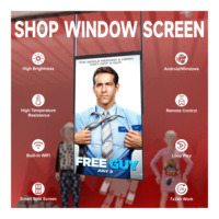 32 43 Zoll Semi-Outdoor-LCD-Schaufensterbildschirm, doppelseitig, 3000 Nits, hochtemperaturbeständiger Werbebildschirm
