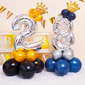 Globos de Número de 32 Pulgadas en Dorado y Plateado, Desechables, Artículos de Fiesta Grandes, Decoración, Accesorios para Fotografía, para Bodas, Cumpleaños, Graduaciones - Product Image 1
