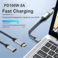 Kabel ekstensi USB 3.1 kecepatan cepat, kabel ekstensi USB Tipe C pria ke wanita, kabel ekstensi konektor untuk Macbook Laptop