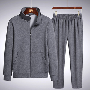 New Style Custom logo Pure Color Black Gray <strong>Red</strong> Running Fitness Zipper Coat and Pants Men Sports Wear Mens Track <strong>Suit</strong> - Product Image 2