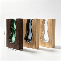 Vase de sol Art Déco LiKang en verre incurvé irrégulier, base écologique, ornement de décoration intérieure, fleurs fraîches ou séchées