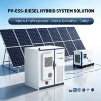 Centrale électrique hors réseau Sunwave 125 kW 265 kWh, groupe électrogène hybride solaire diesel extérieur, 314 Ah LiFePO4 pour zones isolées