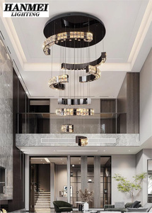 Modern Luxury <b>Crystal</b> <b>Chandelier</b> Stainless Steel High-End Warm White Middle Adjustable Dining Room Bedroom Living AC Power HM-AJ - Product Image 5