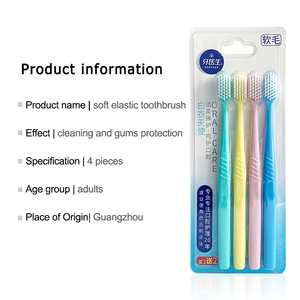 Cepillo dental manual para adultos, cepillo de dientes de plástico con logotipo personalizado, precio barato, 4 unidades - Product Image 6