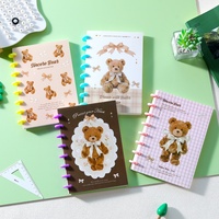 Carnet à spirales A5 Caramel Teddy Bear, 80 feuilles, pages lignées 100 g/m², papeterie scolaire pour étudiants, vente en gros