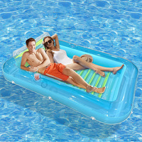 Matelas flottant gonflable en PVC avec oreiller, lit flottant en plastique pour les activités aquatiques