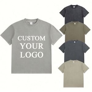 Nouveauté 2026 : T-shirts personnalisés en coton 100% vintage 280 GSM, impression DTG DTF, grandes tailles, effet délavé, vente en gros - Product Image 1