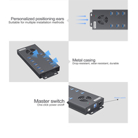 10 Port USB 3.0 Hub Sinkronisasi dan Pengisian Daya 120W Stasiun Pengisian Daya Desktop untuk Manajemen Perangkat iPad iPhone IOS