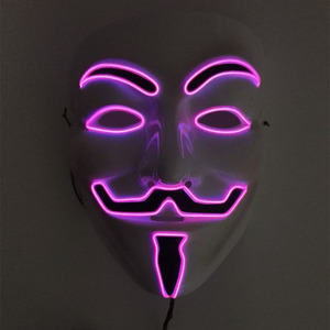 Máscara de Halloween de V de Venganza, de PVC Ligero y Ajustable, con LED, para Disfraces de Terror y Cosplay, con Diseño Transpirable - Product Image 4