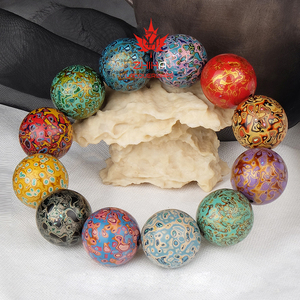 Tùy chỉnh DIY lớn sơn mài trà thiết kế thời trang không-di sản hàng thủ công chuỗi Mỹ tự nhiên sơn mài hạt Vòng đeo tay - Product Image 3