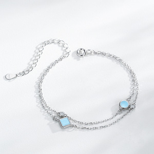Pulsera de Cadena de Plata de Ley S925 con Turquesa Estilo Vintage para Mujer - Joyería Simple y Elegante, Versión de Cobre Personalizable - Product Image 6