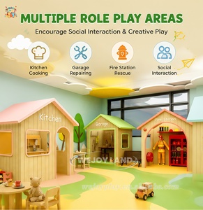 Équipement de jeu d'intérieur personnalisé pour enfants : Supermarché de ville, <span class=keywords><strong>maison</strong></span> de jeu en bois pour aire de jeux intérieure - Product Image 4