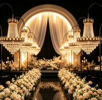 Support de lustre en métal en forme de demi-cercle pour arche de mariage, accessoires pour événements festifs