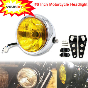 YD-HL08 Universal Retro 6 Zoll Metall Motorrad Motorrad Scheinwerfer, runder Scheinwerfer für <span class=keywords><strong>Cafe</strong></span> <span class=keywords><strong>Racer</strong></span> CG125 - Product Image 3