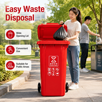 Poubelle à roulettes de grande capacité 240L, poubelle en plastique avec couvercle pour la collecte des déchets dans les espaces publics extérieurs