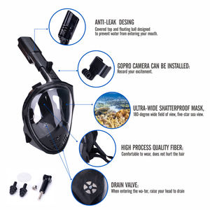 Maschera da snorkeling per immersioni a secco a 180 gradi con Design in gomma integrale Anti-perdita per respirare - Product Image 4