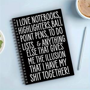 Carnet spirale de haute qualité avec citations humoristiques pour les amateurs de papeterie, carnet A5 ligné pour listes de tâches et notes - Product Image 3
