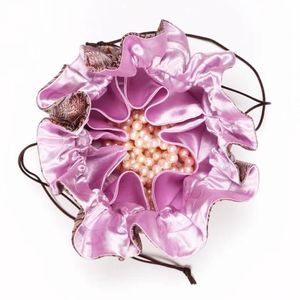 Özel Logo toptan seyahat takı çantası yuvarlak şekil kolye İpli toz organizatör saten malzeme çanta ambalaj - Product Image 5