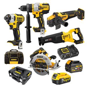 DCZ586P1T1T-XE 18V 6.0Ah/5.0Ah FlexVolt XR Li-Ion Battery <b>Powered</b> Industrial Drill Single Speed 5pce Kit OEM - Product Image 1