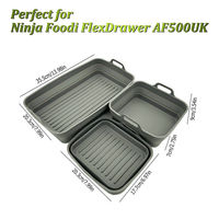Moule en silicone rectangulaire Yuye grande capacité 6L-10.4L pour friteuse à air, idéal pour gâteaux et doublures de friteuse à air, compatible avec les modèles Dual DZ302 AF500UK