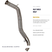 Paire de downpipes à ajustement direct avec bouclier thermique pour Mercedes AMG G63 W464 4.0T M177 V8 2019 à 2024 en acier inoxydable Gauche Droite