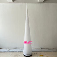 Colonne blanche LED allumant la couleur gonflable de pilier de cône disponible